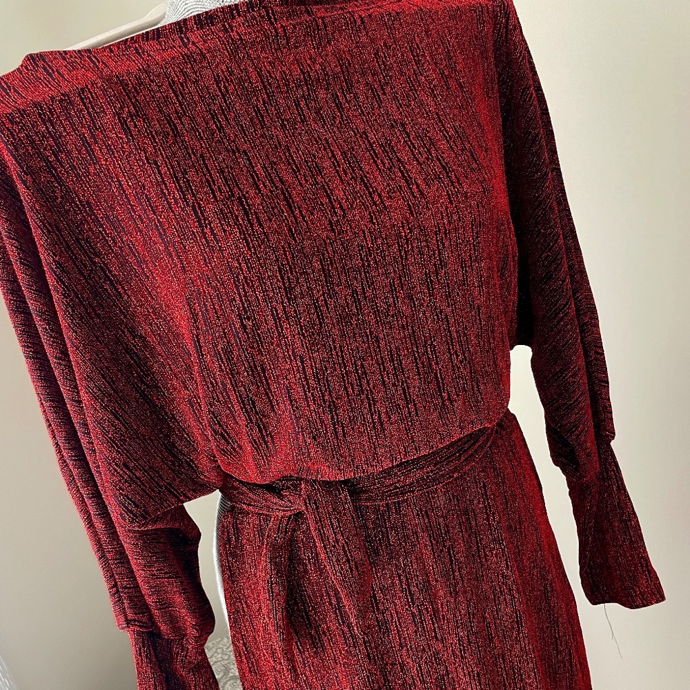 Shimmery red one piece jumpsuit, size L
